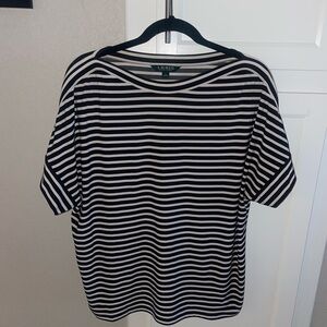 Ralph Lauren Black and White Striped Top